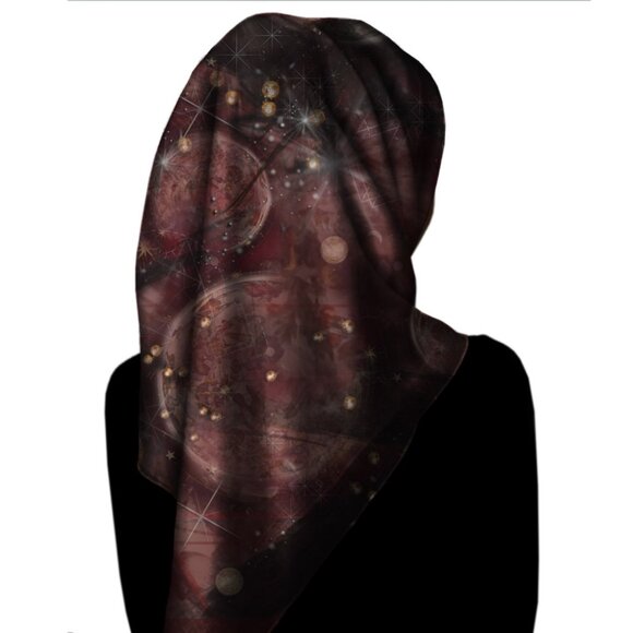 Galactic Meteor Shower Square Pure Silk Square Scarf - Picture 7 of 10